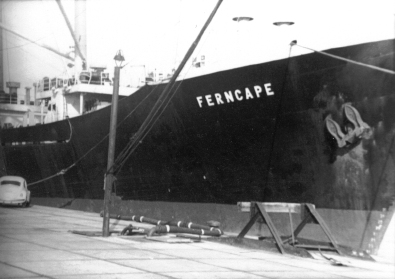 Photo von dem Schiff FERNCAPE im Emder Hafen aus dem Jahr 1967